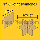 Pappersmall - 1" 6 Point-60 graders Diamonds (romb), 100st