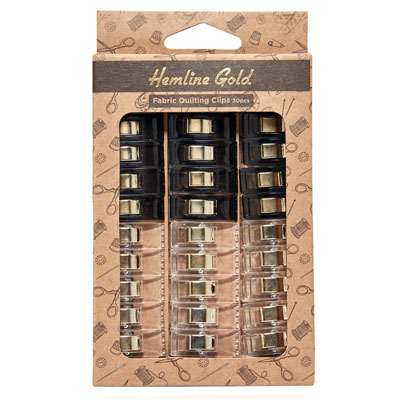 Fabric Quilting Clips (30st) - Klämmor - Hemline Gold