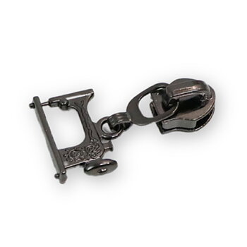 Dragkedjekläppar "Symaskin", 4-pack, Gunmetal till #5 dragkedja