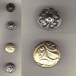 Knapp - Ornament (silver/guld)