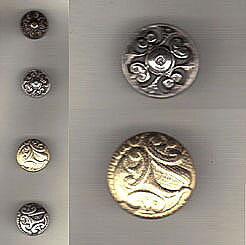 Knapp - Ornament (silver/guld)