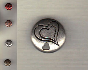 Knapp - Hjärta (metall)