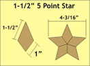 Pappersmall -  5 Point Star 1½"