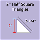 Pappersmall  - 2" Half Square Triangle, 100st