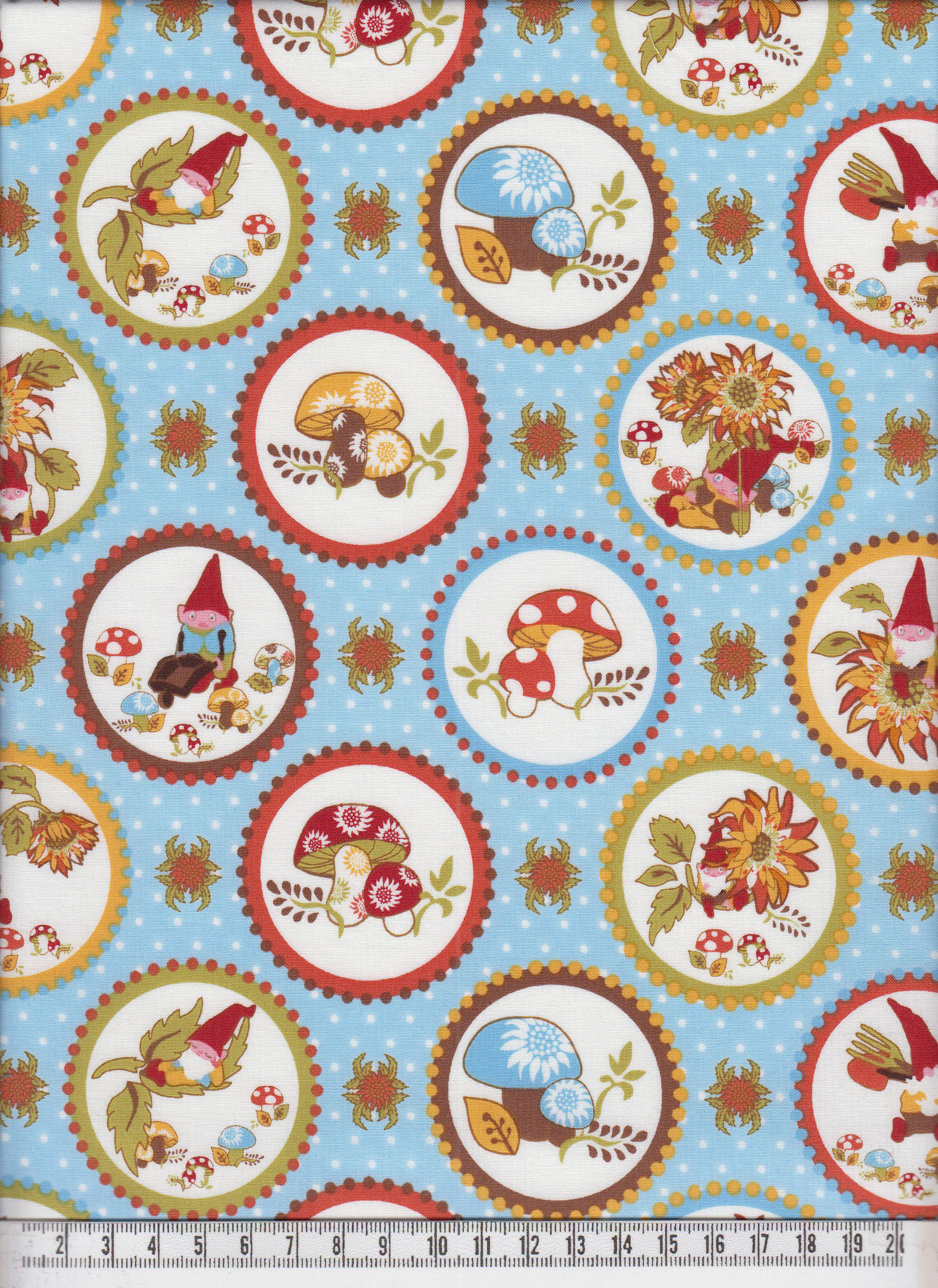Gnomes & Gardens Blue Medallions (30 x 110 cm)