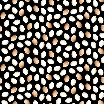 Tyg - French Country - Black Eggs - Ägg