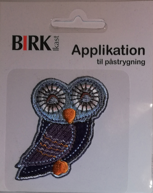 Tygmärke/Applikation - Uggla, påstrykningsbar