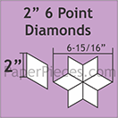Pappersmall - 2" 6 Point-60 graders Diamonds (romb), 75st