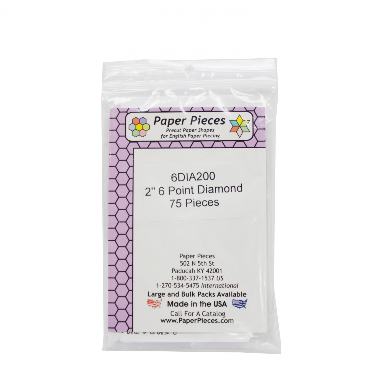 Pappersmall - 2" 6 Point-60 graders Diamonds (romb), 75st - 2