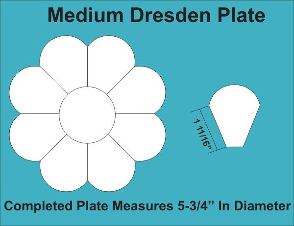 Pappersmall - 8 Petal Medium Dresden Plates, 2 block - 2