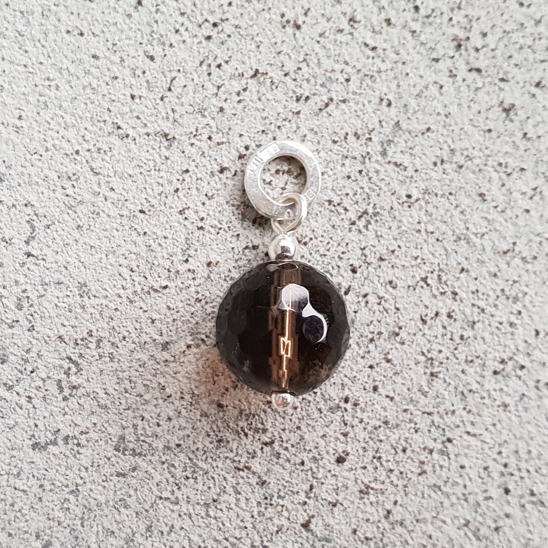 Hänge rökkvarts 12 mm - 925 Sterling Silver 