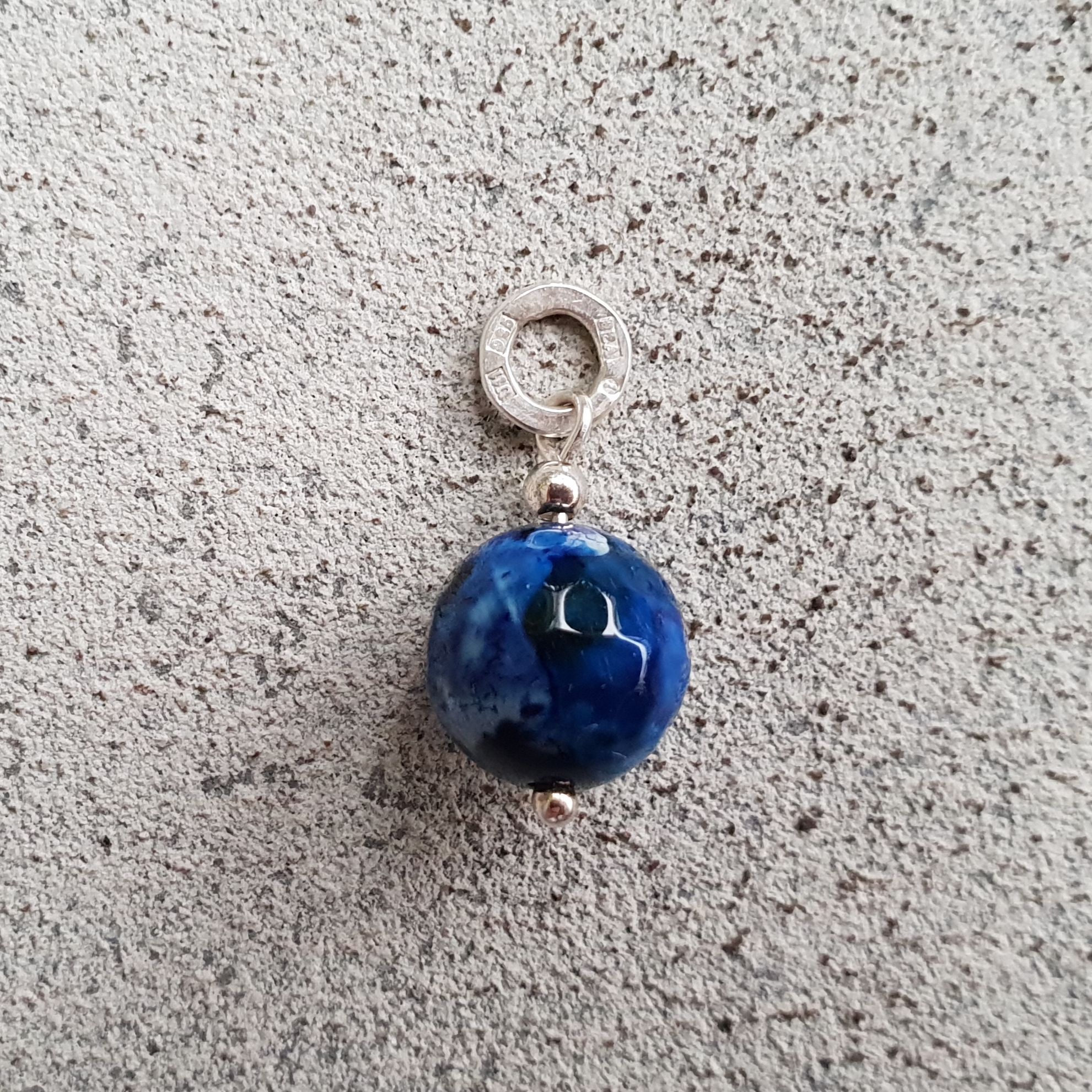 Hänge sodalit 12 mm - 925 Sterling Silver 