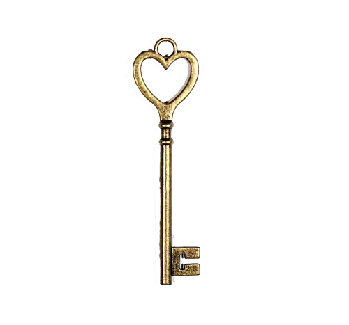 Charm Nyckel med hjärta 84 x 23 mm - 1 st