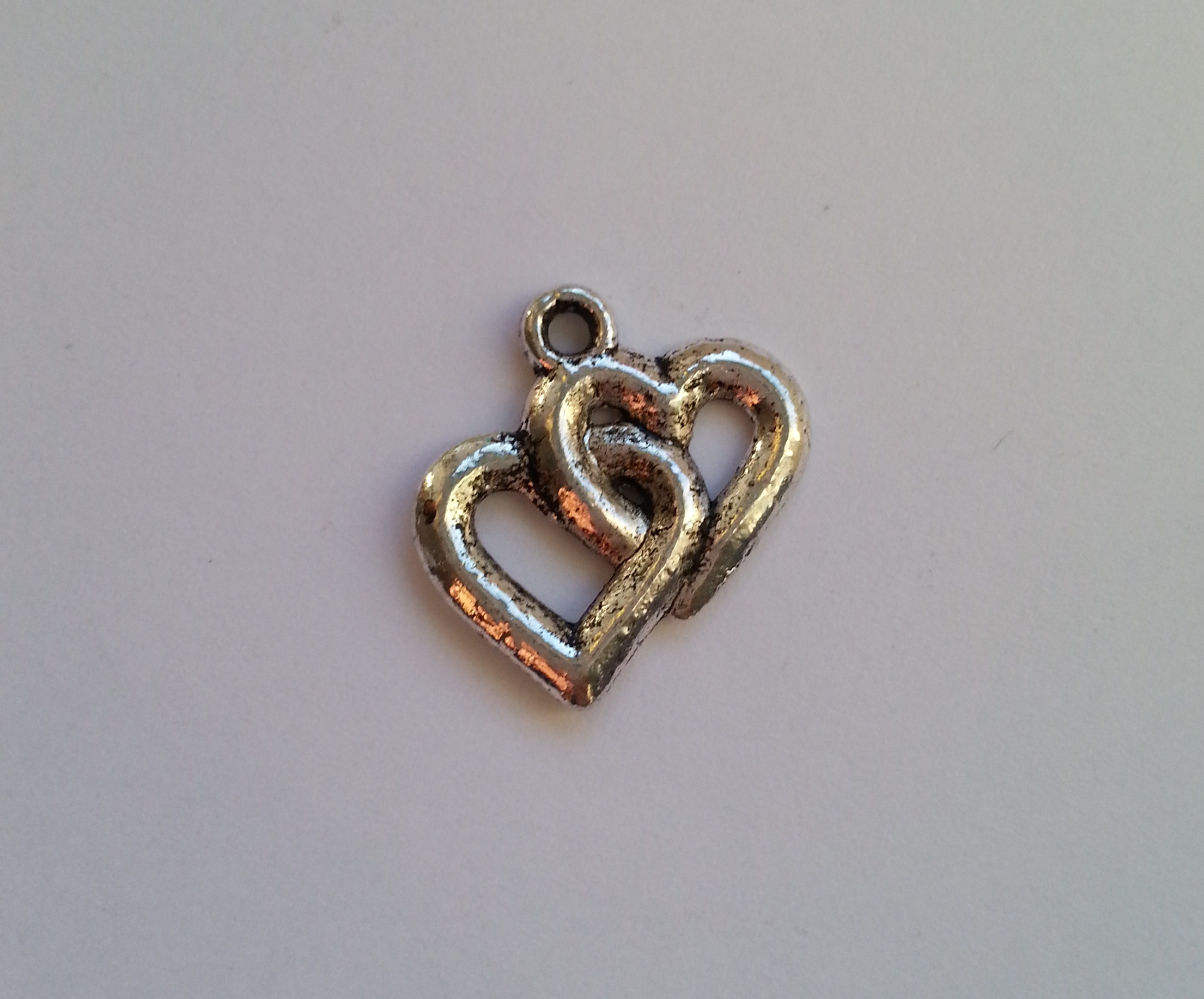 Charm Dubbla hjärtan 19 x19 mm - 3 st