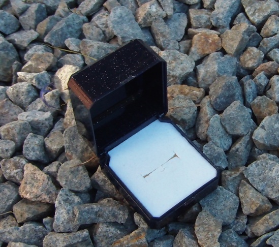 Presentask ring 4,5 x 5 cm - Blå/Guld - 2