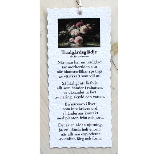 Diktkort - Trädgårdsglädje