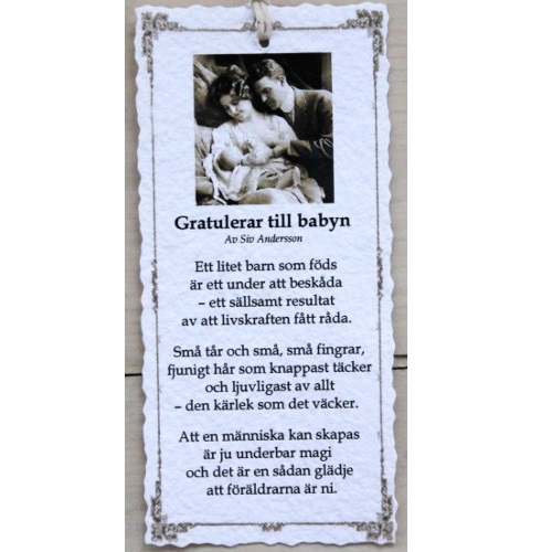 Diktkort - Gratulerar till babyn