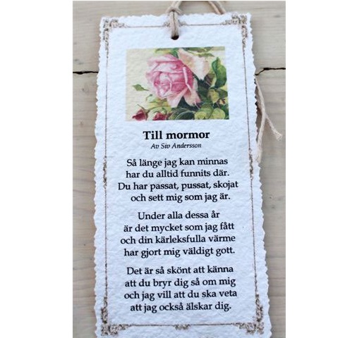 Diktkort - Mormor