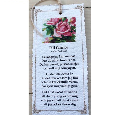 Diktkort - Farmor