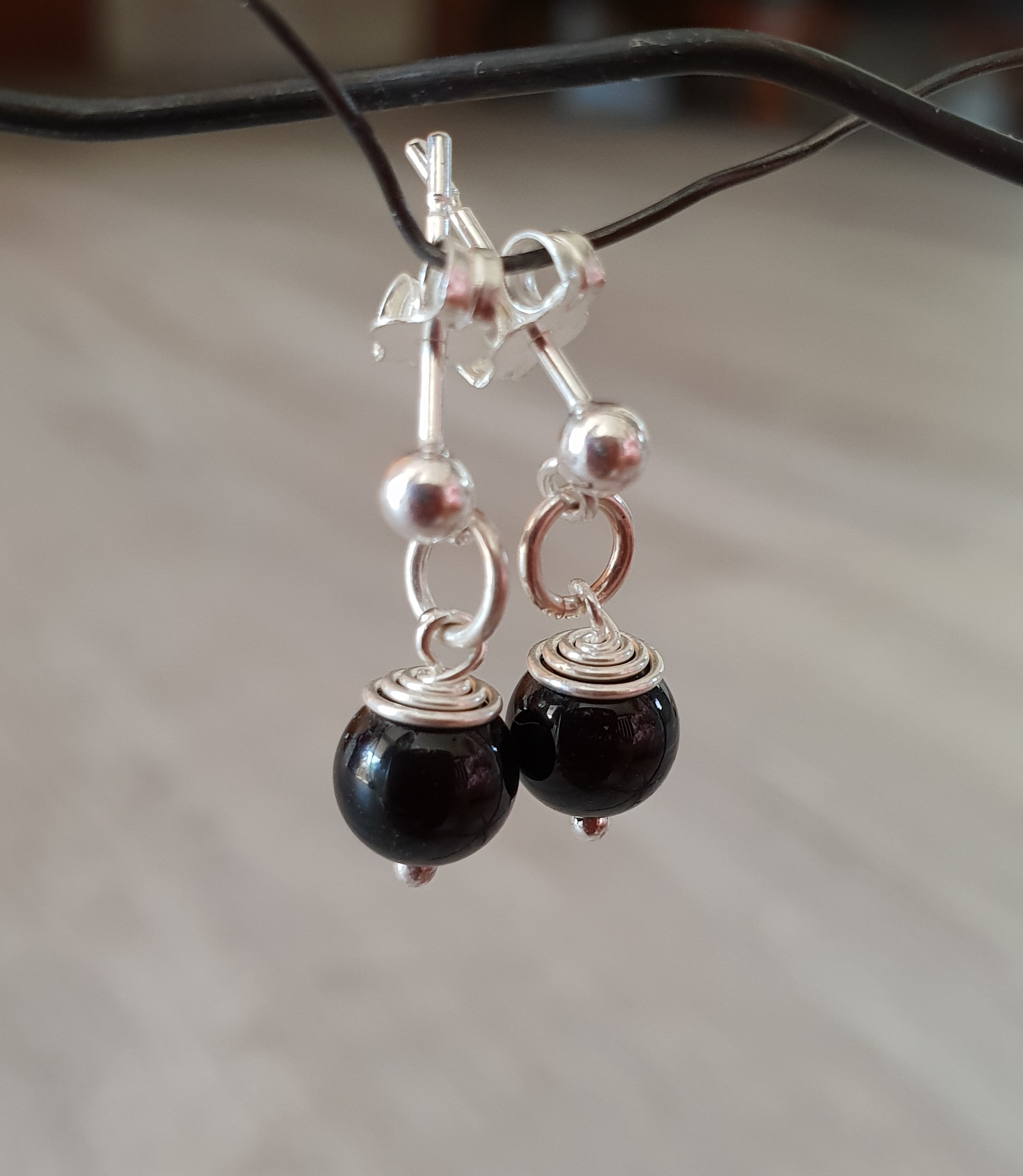 Örhängen Onyx Februari - 925 Sterling Silver