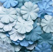 Reprint Blommor små - Blå Nyanser 60 st