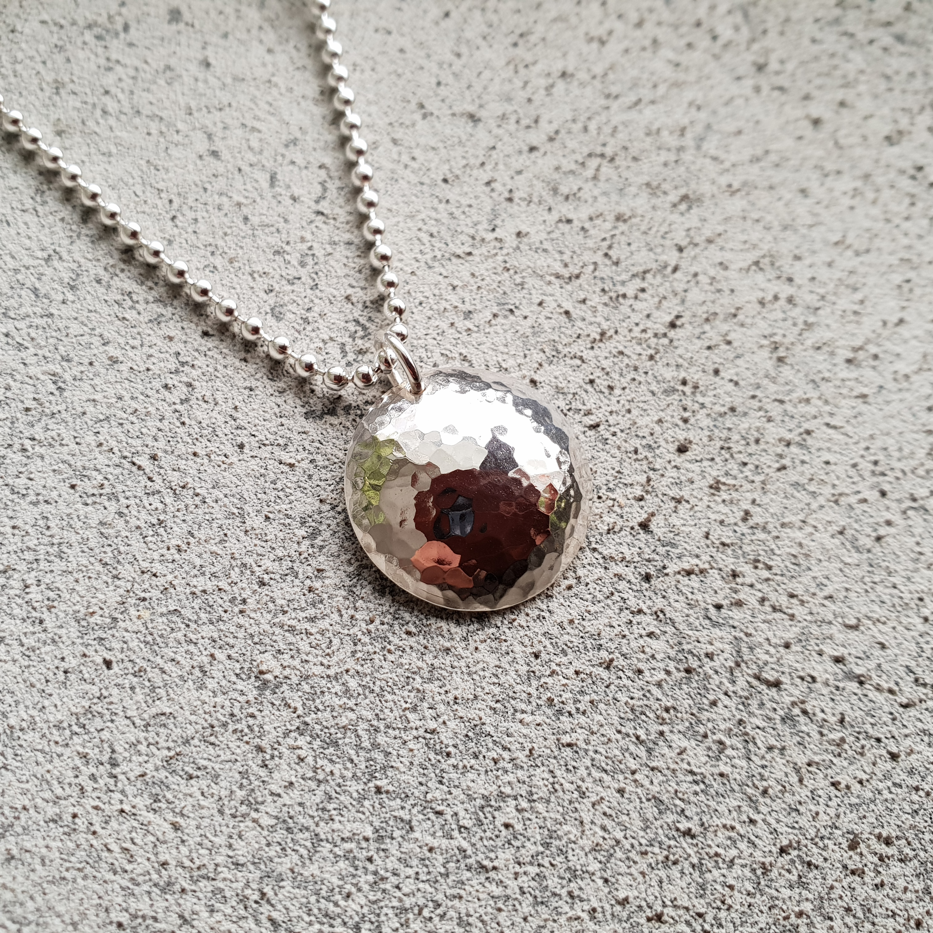 Hänge, hamrad  buckla 18 mm  - 925 Sterling Silver