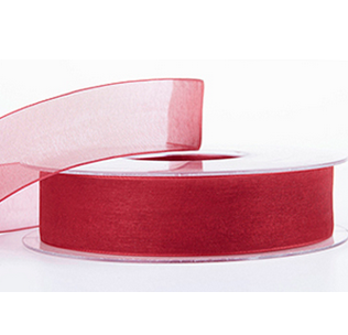 Organza band 25 mm röd