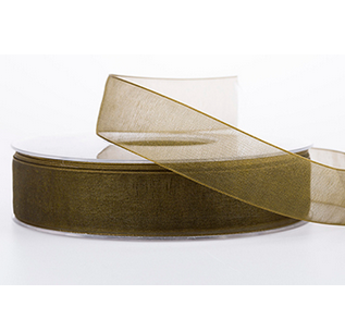 Organza band 25 mm olivgrön
