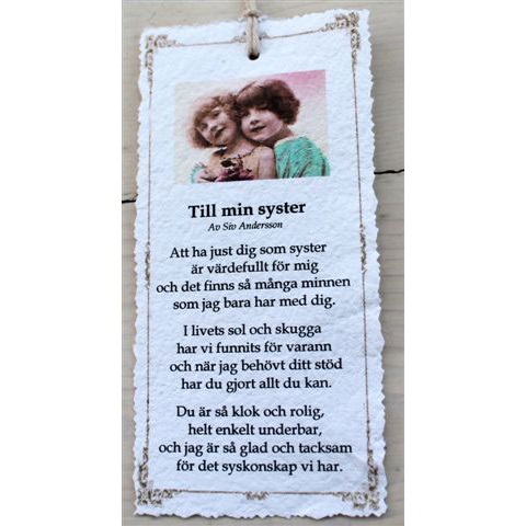 Diktkort - Till min syster