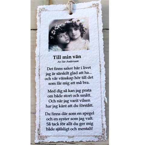 Diktkort - Till min vän