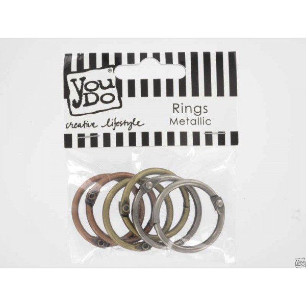Metall ringar Antik mix 25 mm 6 st