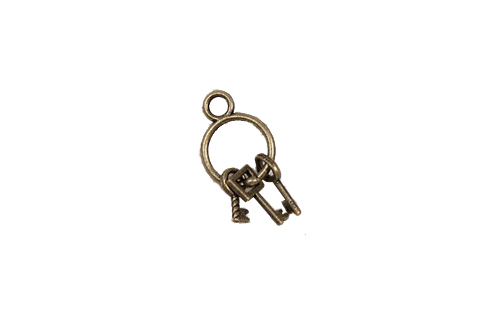 Charm liten nyckelknippa 27 x 13 mm - 4 st