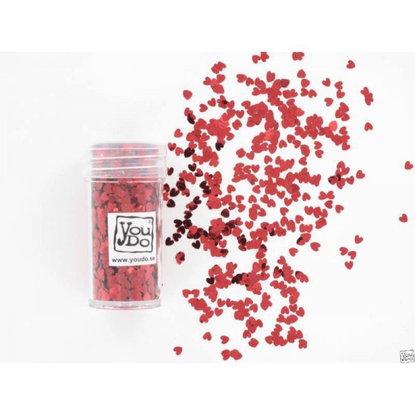 Konfetti Hjärtan 3mm Rött - You Do