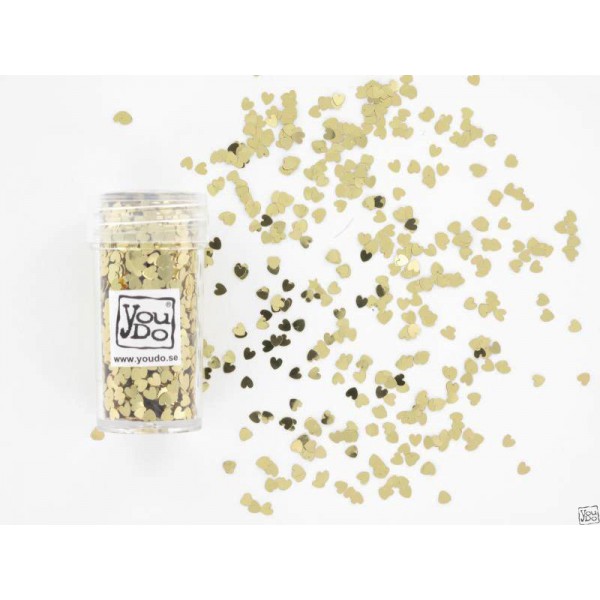Konfetti Hjärtan 3mm Guld - You Do