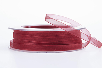 Organza band 7 mm röd