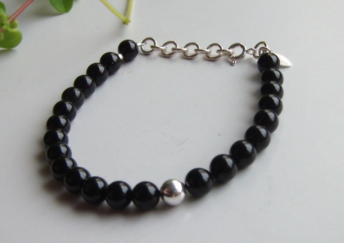 Silver armband - Onyx & Silverkula - 2