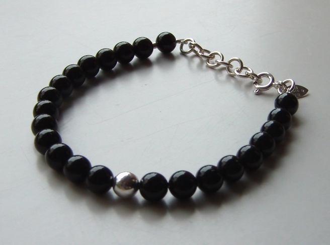 Silver armband - Onyx & Silverkula