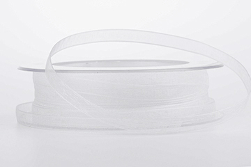Organza band 7 mm vit