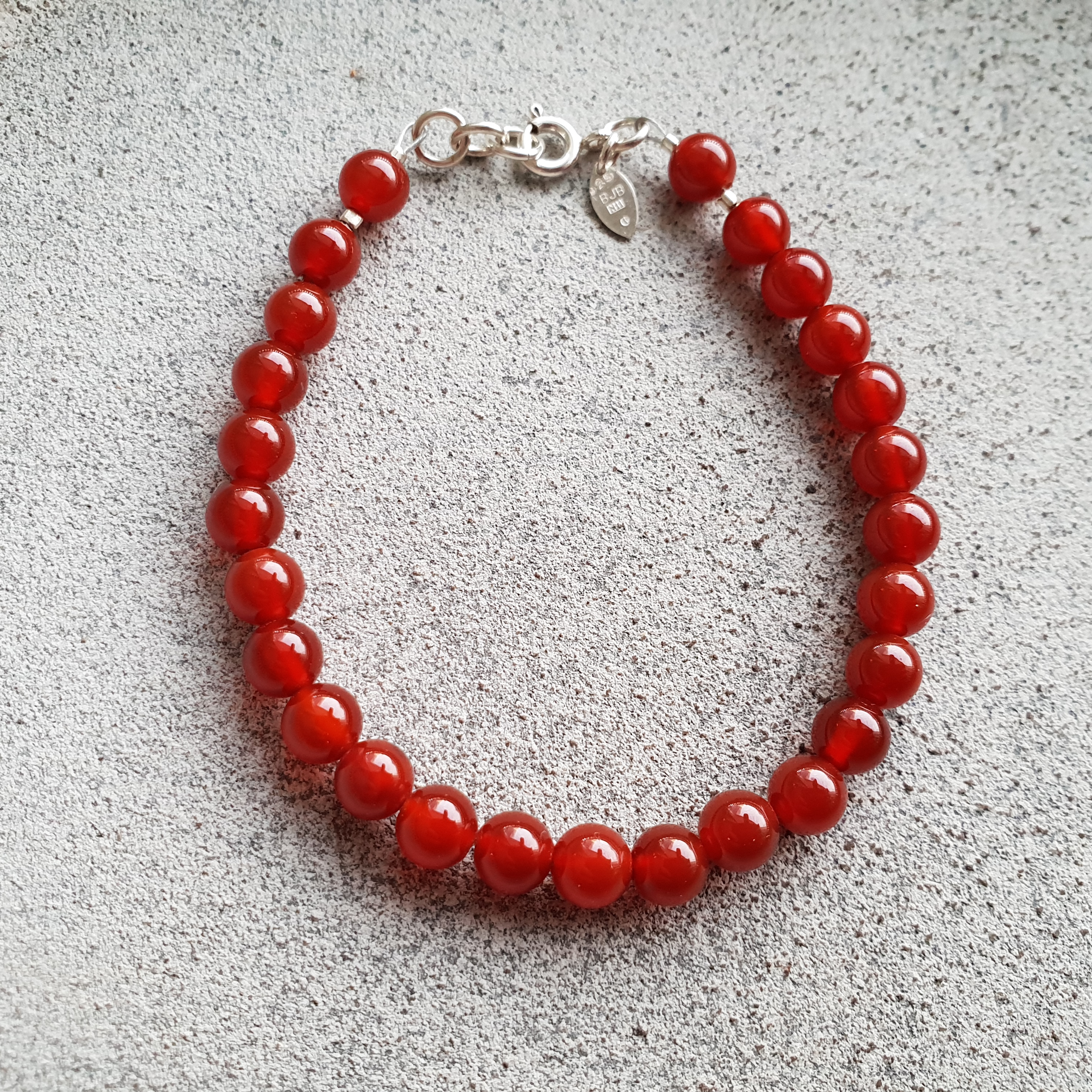 Armband, Karneol - 925 Sterling Silver