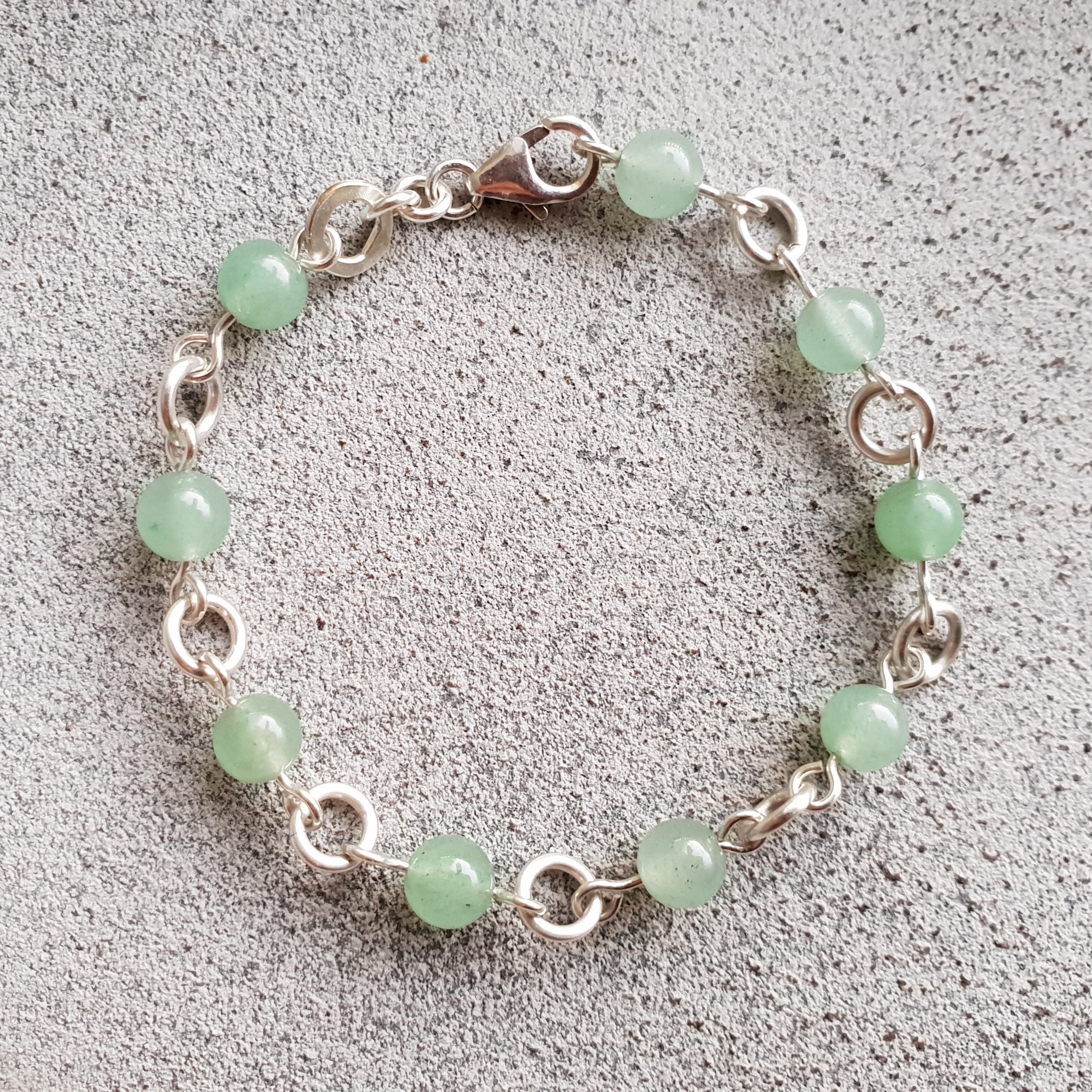 Armbandskedja, Aventurin - 925 Sterling Silver