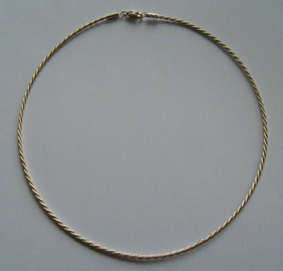 Silverwire av tvinnad tråd med lås - 925 sterling silver