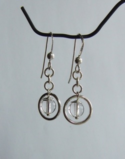 Örhängen Bergkristall i silverring - 925 Sterling Silver