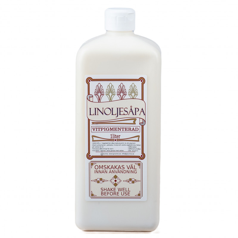 Grunne linoljesåpa vitpigmenterad 1  liter - GRUNNE