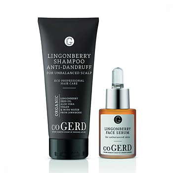 Motverka obalanserad Hårbotten -  Lingonberry shampoo 200ml, Lingonberry serum 15ml  c/o Gerd Värde 478:-