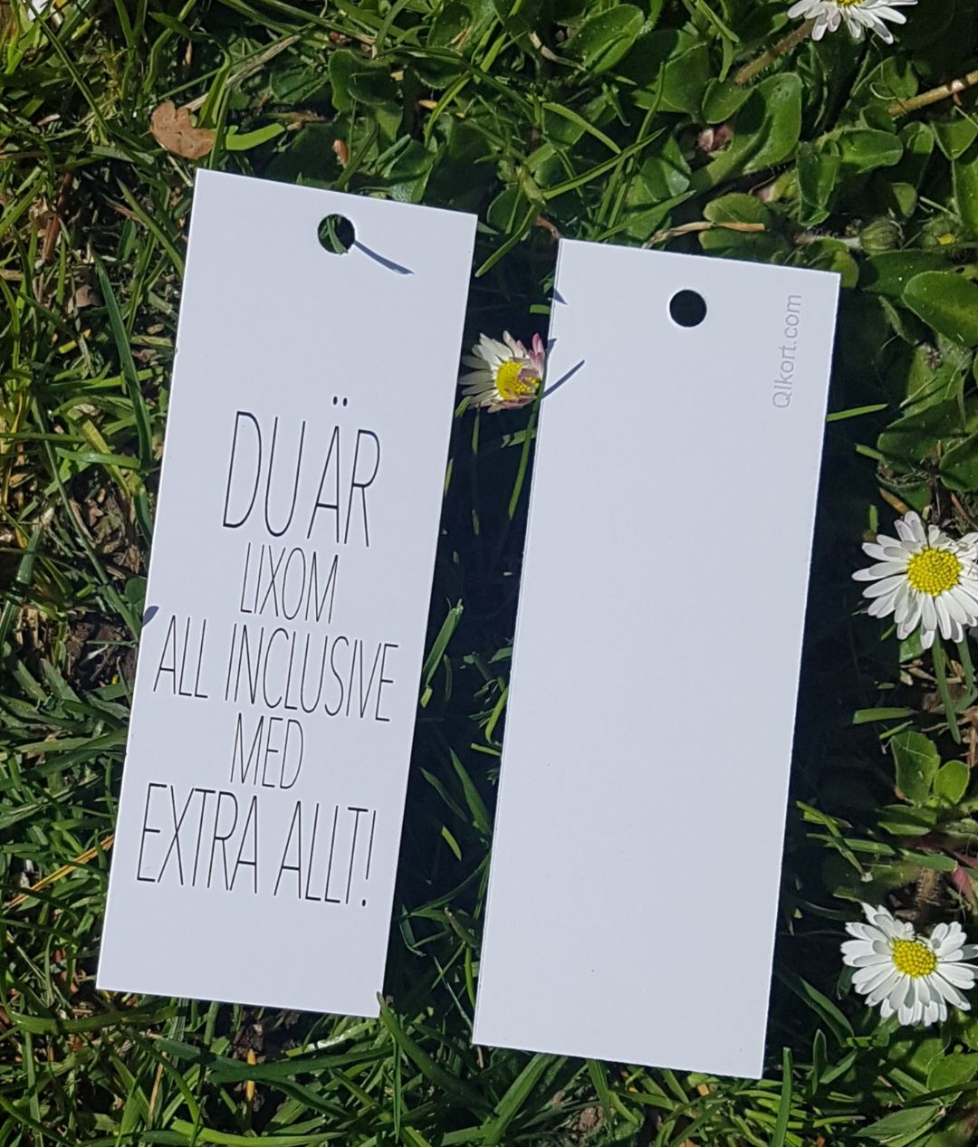 Avlångt enkelt kort -QLkort Extra allt - 2