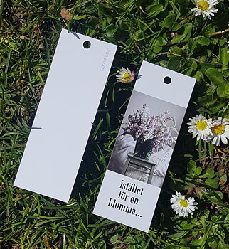 Avlångt enkelt kort -QLkort Istället för en blomma...