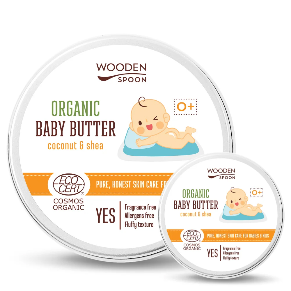 Organic Baby Body butter-100 ml  Wooden Spoon - 2