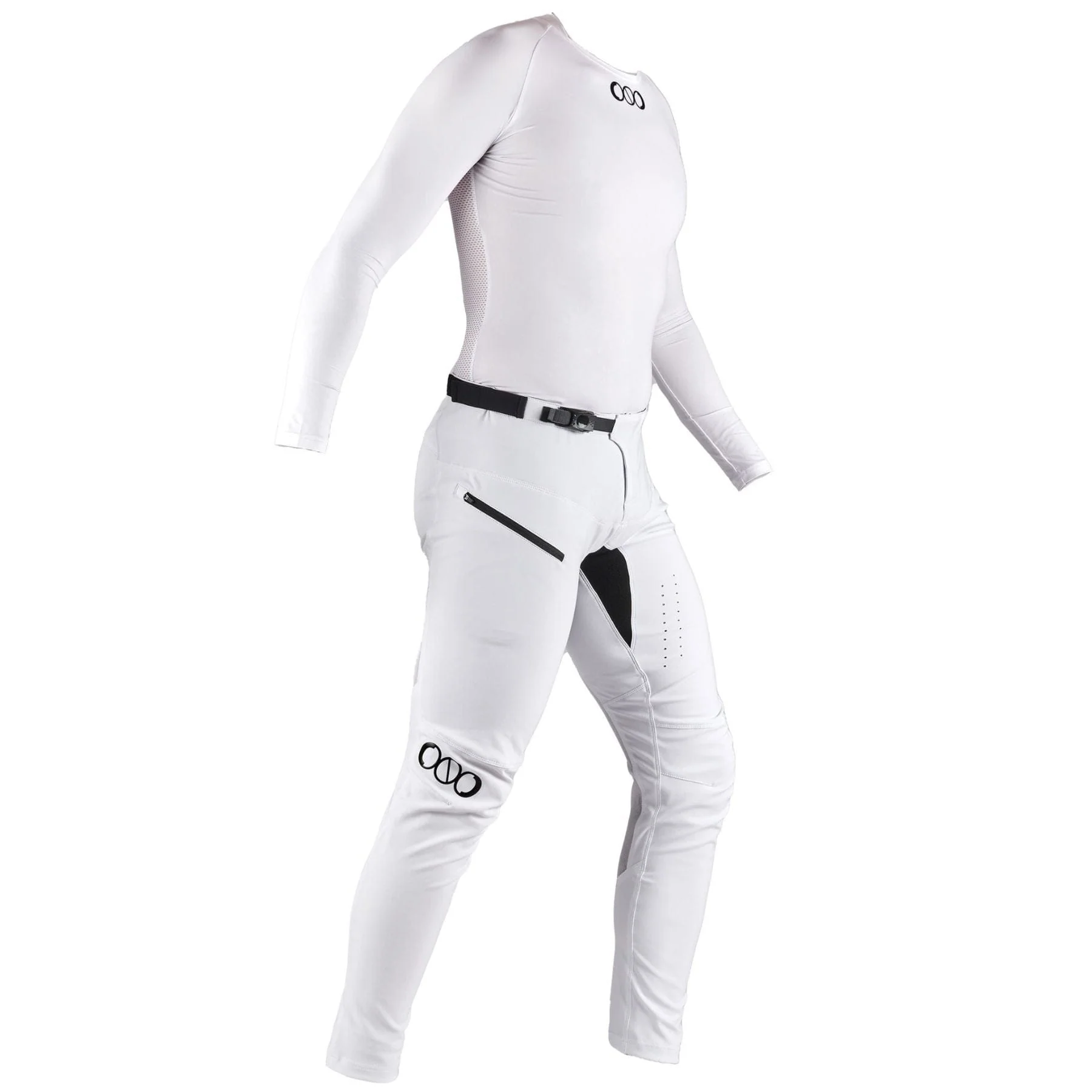 NoLogo Racer Long Sleeve Cycling Jersey Shirt - White - 2