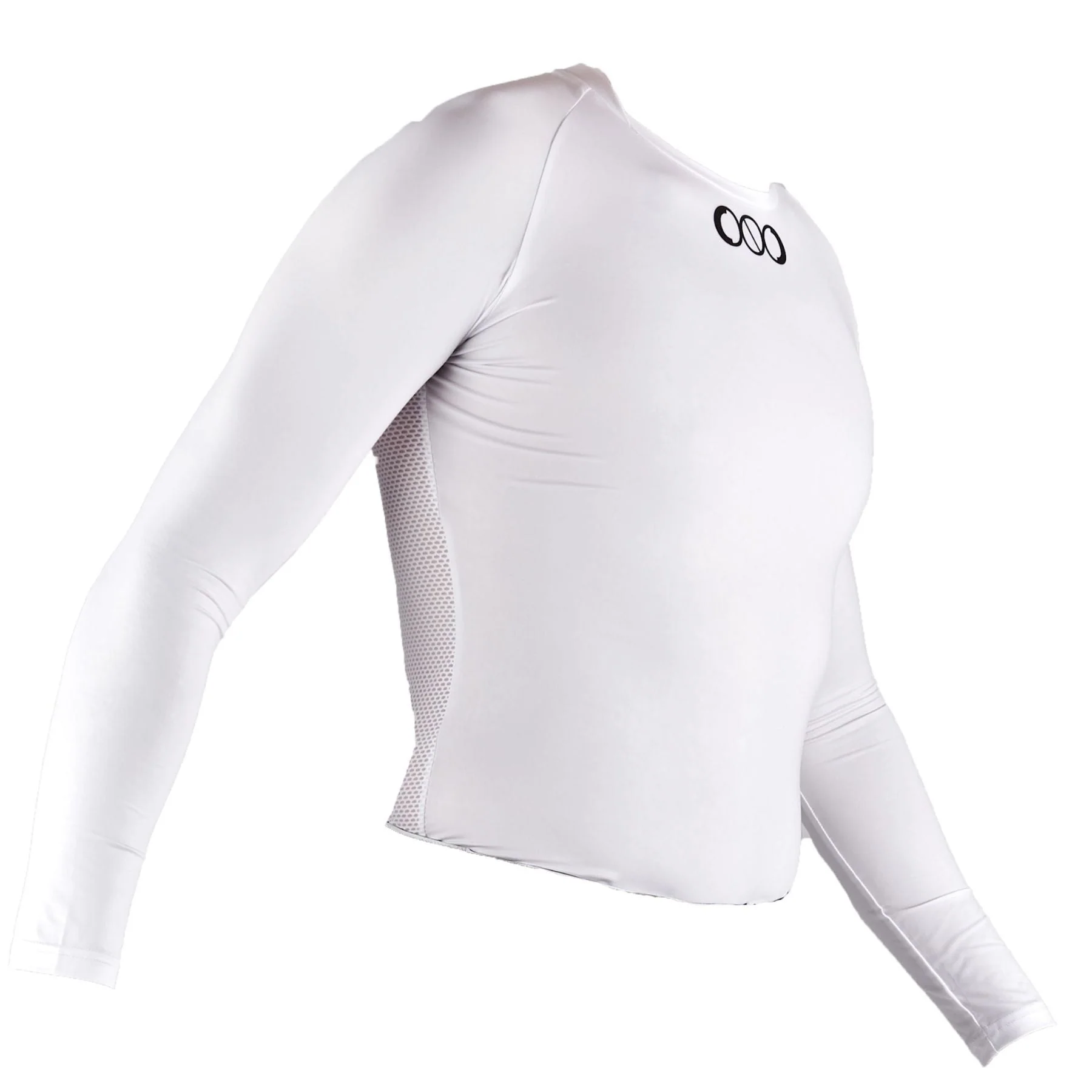NoLogo Racer Long Sleeve Cycling Jersey Shirt - White