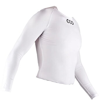 NoLogo Racer Long Sleeve Cycling Jersey Shirt - White